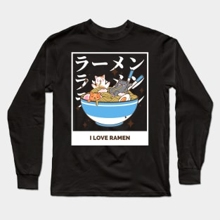 i love cat ramen Long Sleeve T-Shirt